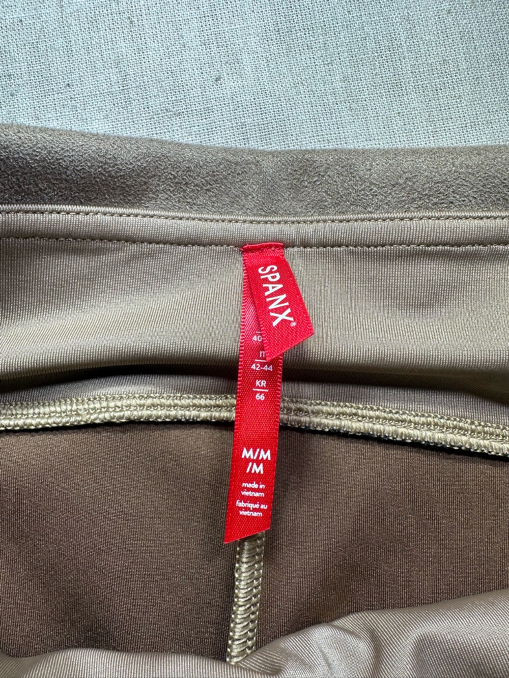 Women’s Spanx Faux Suede Stretch Tummy control Lined leggings Medium Brown #chic - Picture 4 of 7